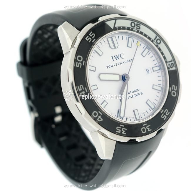 IWC Aquatimer White Dial Luminescent Bezel 44mm Steel Iw356809 Watch IWC Aquatimer White Dial Luminescent Bezel 44mm Steel Iw356809 Watch