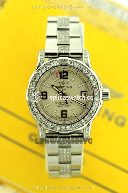 Breitling W Ladies Colt 33 Model A77387 5.5ct Diamond W/ Appraisal Watch Breitling W Ladies Colt 33 Model A77387 5.5ct Diamond W/ Appraisal Watch