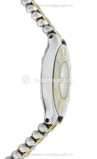 Cartier Yellow Gold Silver Ladies Must De 125000p Bullet Quartz Steel 28mm Watch Cartier Yellow Gold Silver Ladies Must De 125000p Bullet Quartz Steel 28mm Watch