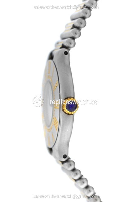 Cartier Yellow Gold Silver Ladies Must De Bullet Bracelet Quartz Steel 28mm Watch Cartier Yellow Gold Silver Ladies Must De Bullet Bracelet Quartz Steel 28mm Watch