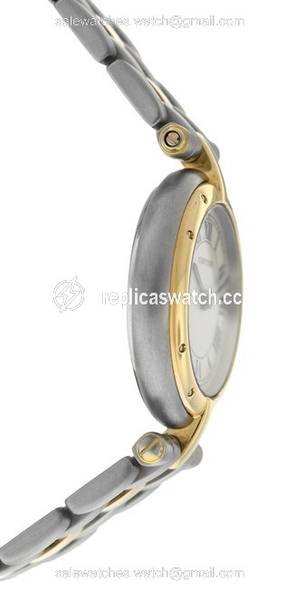 Cartier Yellow Gold Silver Ladies Panthere Vendome 1057920 One Row Steel Quartz 24mm Watch Cartier Yellow Gold Silver Ladies Panthere Vendome 1057920 One Row Steel Quartz 24mm Watch