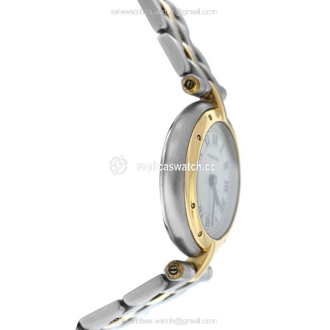 Cartier Yellow Gold Silver Ladies Panthere Vendome 1057920 One Row Steel Quartz 24mm Watch Cartier Yellow Gold Silver Ladies Panthere Vendome 1057920 One Row Steel Quartz 24mm Watch