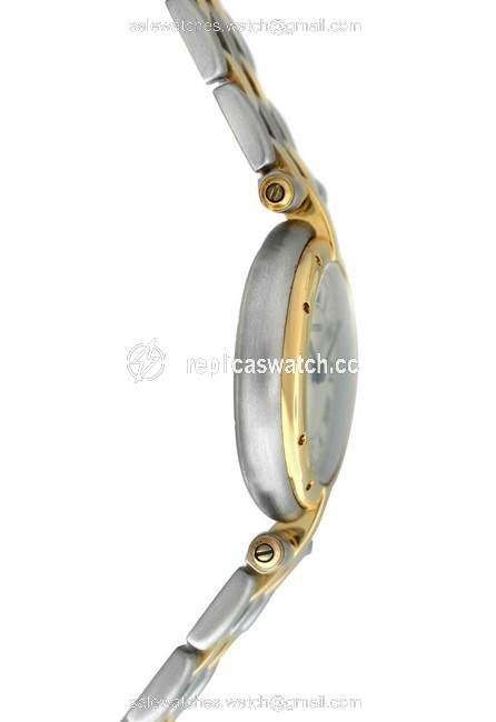 Cartier Yellow Gold Silver Ladies Panthere Vendome 166920 Two Row Steel Quartz 24mm Watch Cartier Yellow Gold Silver Ladies Panthere Vendome 166920 Two Row Steel Quartz 24mm Watch
