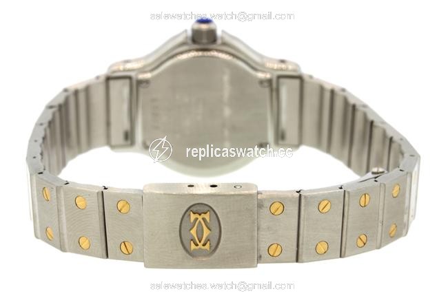 Cartier Yellow Gold Stainless Steel Ladies Santos Octagon 18875 18k Two Tone 25mm Quartz Watch Cartier Yellow Gold Stainless Steel Ladies Santos Octagon 18875 18k Two Tone 25mm Quartz Watch