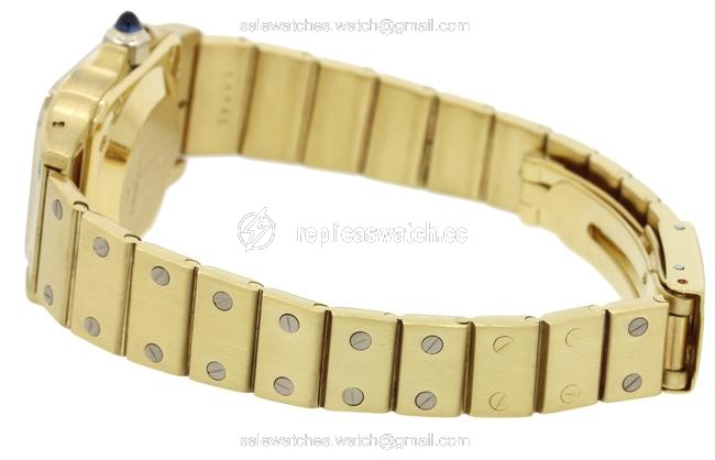 Cartier Yellow Gold Ladies Santos Solid 18k 24mm 101g Watch Cartier Yellow Gold Ladies Santos Solid 18k 24mm 101g Watch