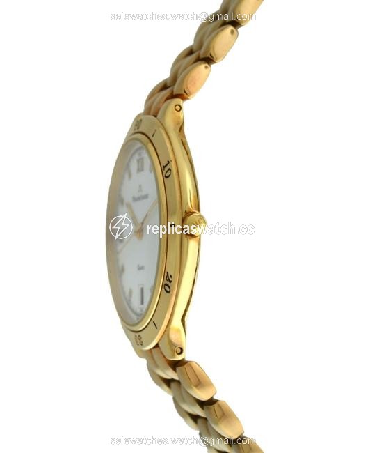 Maurice Lacroix Yellow Gold 95995 Electroplated Steel Quartz 35mm Date Watch Maurice Lacroix Yellow Gold 95995 Electroplated Steel Quartz 35mm Date Watch