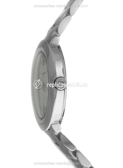 Baume & Mercier Silver Ladies Promesse 10158 Steel Mop Diamond Quartz 34mm Watch Baume & Mercier Silver Ladies Promesse 10158 Steel Mop Diamond Quartz 34mm Watch