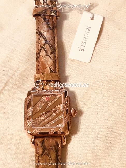 Michele Rose Gold Deco 16 Zebra Limited Edition Watch Michele Rose Gold Deco 16 Zebra Limited Edition Watch