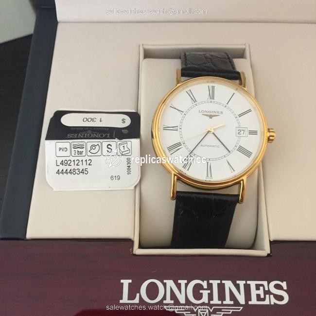 Longines White Dial with Gold Plate La Grade Classique 38mm Watch Longines White Dial with Gold Plate La Grade Classique 38mm Watch