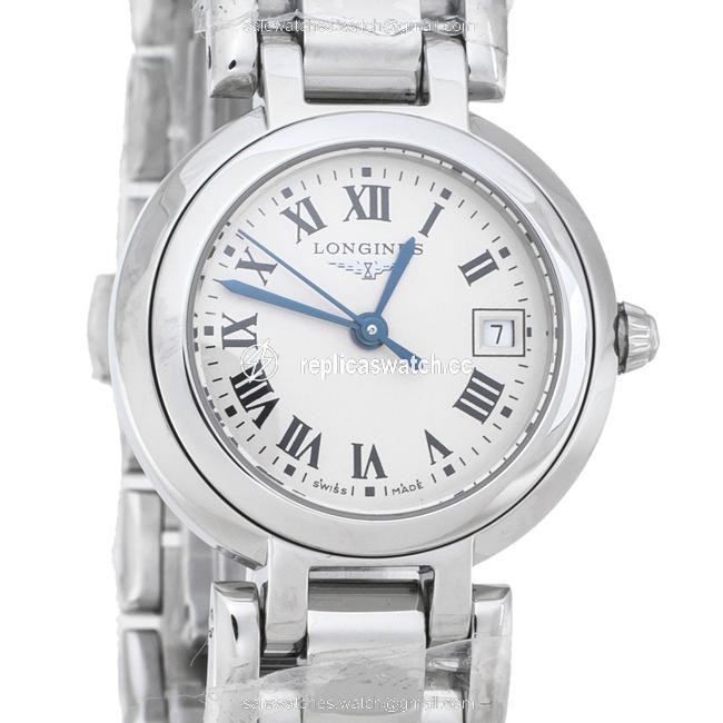 Longines Silver Stainless Steel Primaluna L8.110.4.71.6 Womens Wristwatch 26.50 Mm Watch Longines Silver Stainless Steel Primaluna L8.110.4.71.6 Womens Wristwatch 26.50 Mm Watch