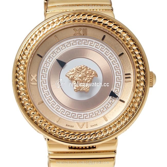 Versace Rose Gold Tone Stainless Steel V-metal Icon Vlc100014 Womens Wristwatch 40 Mm Watch Versace Rose Gold Tone Stainless Steel V-metal Icon Vlc100014 Womens Wristwatch 40 Mm Watch