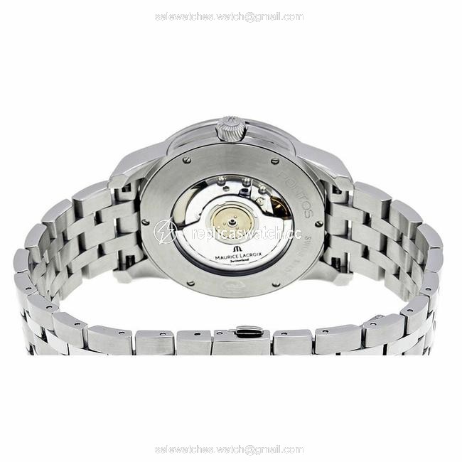 Maurice Lacroix Silver/Black Pt6168-ss002-331 Mens Pontos Watch Maurice Lacroix Silver/Black Pt6168-ss002-331 Mens Pontos Watch