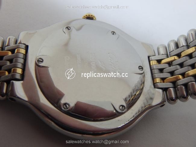 Cartier Ivory with Blue Steel Hands W Midsize Must De 21c 18kgp & St.steel Quartz W/Bracelet Watch Cartier Ivory with Blue Steel Hands W Midsize Must De 21c 18kgp & St.steel Quartz W/Bracelet Watch