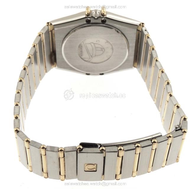 Omega White Mens Constellation Full Bars 18k Yg & Ss Day/Date 33mm Watch Omega White Mens Constellation Full Bars 18k Yg & Ss Day/Date 33mm Watch