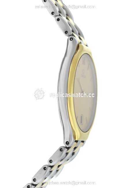 Omega Yellow Gold Silver Mens Unisex Classic 196.0316 Steel 32mm Quartz Date Watch Omega Yellow Gold Silver Mens Unisex Classic 196.0316 Steel 32mm Quartz Date Watch
