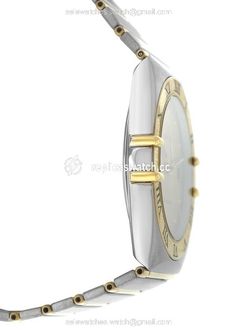 Omega Gold Silver Mens Unisex Constellation 396.1070 Full Bar 32mm Quartz Watch Omega Gold Silver Mens Unisex Constellation 396.1070 Full Bar 32mm Quartz Watch