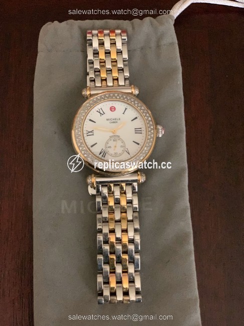 Michele Two-tone Caber Diamond Watch Michele Two-tone Caber Diamond Watch
