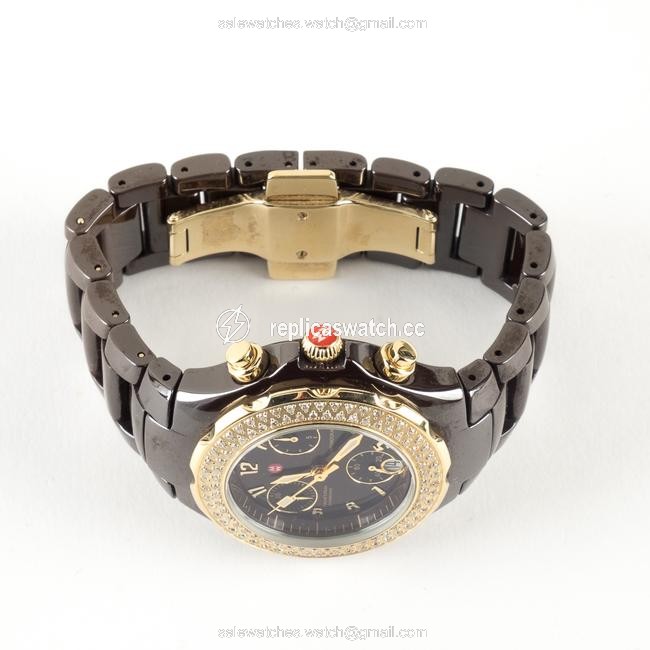 Michele Brown Chocolate Tahitian Ceramic Watch Michele Brown Chocolate Tahitian Ceramic Watch