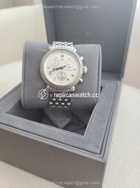 Michele Stainless Steel Csx Diamond Watch Michele Stainless Steel Csx Diamond Watch
