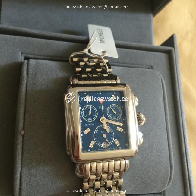 Michele Silver/ Blue Deco Diamond Dial Mw06p00a0956 Watch Michele Silver/ Blue Deco Diamond Dial Mw06p00a0956 Watch