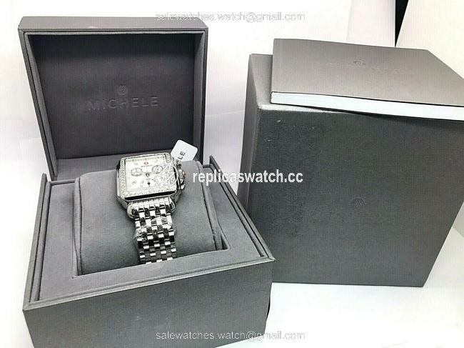 Michele Silver Deco Ladies Chronograph Mop 0.66ctw Diamond Mw06p01a1046 Watch Michele Silver Deco Ladies Chronograph Mop 0.66ctw Diamond Mw06p01a1046 Watch