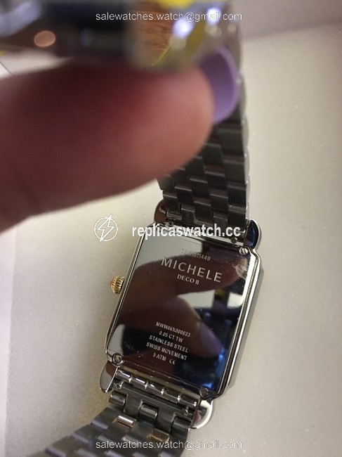 Michele Gold & Stainless Steel Deco Ii Chocolate Dial Watch Michele Gold & Stainless Steel Deco Ii Chocolate Dial Watch