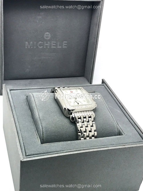 Michele Silver Deco Ladies Chronograph Mop 0.66ctw Diamond Mw06p01a1046 Watch Michele Silver Deco Ladies Chronograph Mop 0.66ctw Diamond Mw06p01a1046 Watch