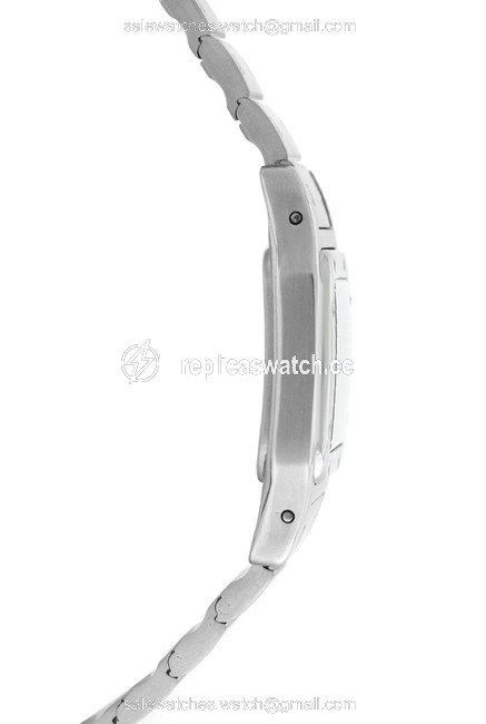 Cartier Silver Ladies Santos Galbee 1565 Stainless Steel 24mm Quartz Watch Cartier Silver Ladies Santos Galbee 1565 Stainless Steel 24mm Quartz Watch