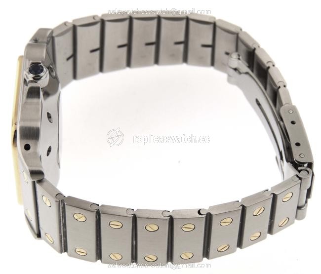 Cartier White Santos 18k Yellow Gold/Stainless Steel 29mm Watch Cartier White Santos 18k Yellow Gold/Stainless Steel 29mm Watch