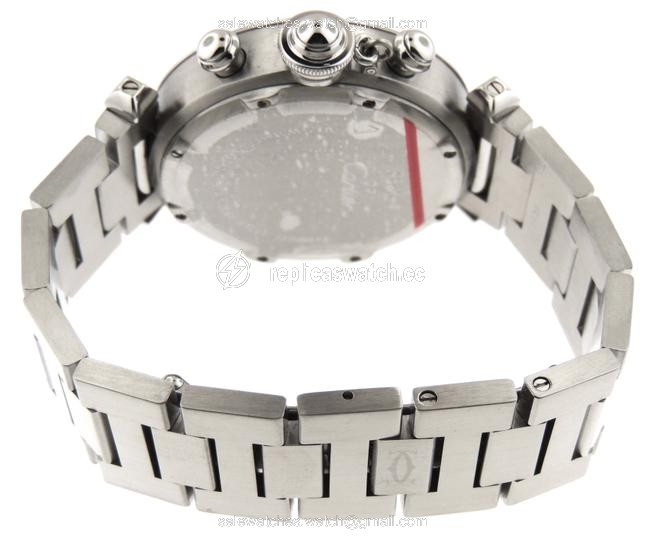 Cartier White Pasha C 2412 Chronograph Ss 35mm Date Watch Cartier White Pasha C 2412 Chronograph Ss 35mm Date Watch