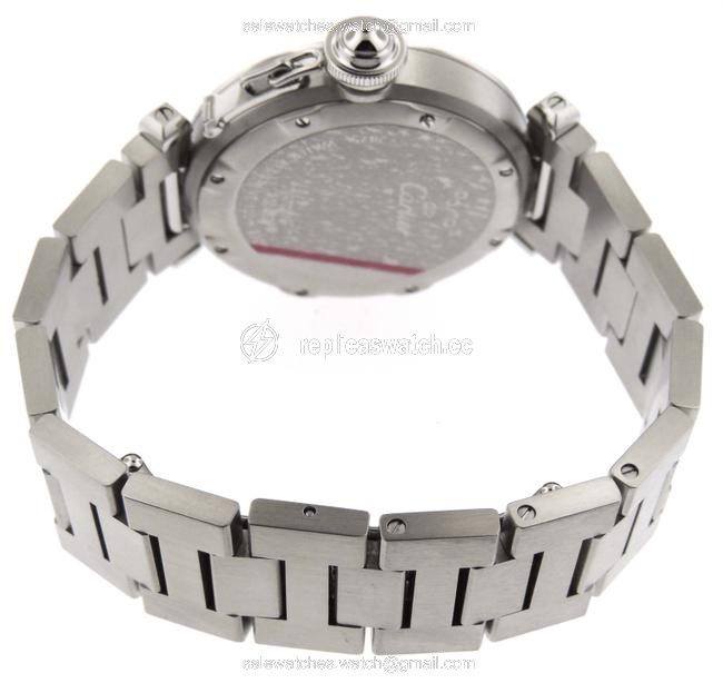 Cartier White Mint Men Pasha C 2475 Ss 35mm Black Big Date Watch Cartier White Mint Men Pasha C 2475 Ss 35mm Black Big Date Watch
