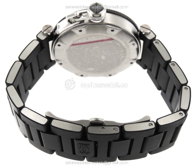 Cartier Black Mint Mens Pasha Seatimer Date Ss 40.5 Mm Watch Cartier Black Mint Mens Pasha Seatimer Date Ss 40.5 Mm Watch