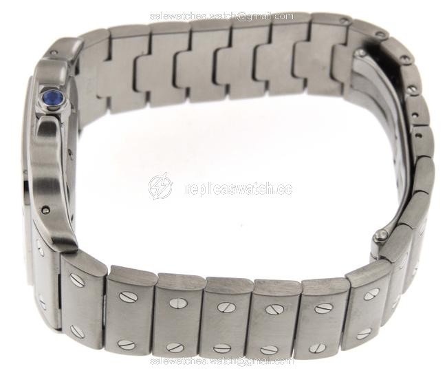 Cartier Silver Men Santos 2319 Galbee Ss 29mm Date B/P Watch Cartier Silver Men Santos 2319 Galbee Ss 29mm Date B/P Watch