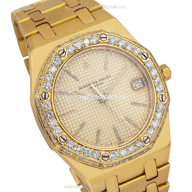 Audemars Piguet Champagne Royal Oak 4100ba 36mm Dial with Yellow Gold Watch Audemars Piguet Champagne Royal Oak 4100ba 36mm Dial with Yellow Gold Watch