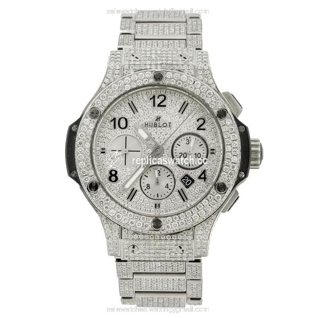 Hublot White Big Bang 301.sx 44mm 12.75ct Diamond Watch Hublot White Big Bang 301.sx 44mm 12.75ct Diamond Watch