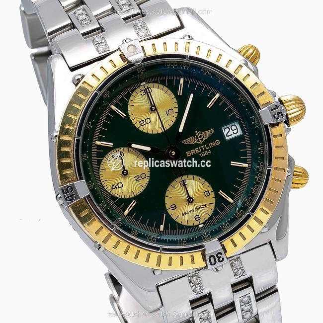 Breitling Dark Green Chronomat K13048 40mm Black Dial with Stainless Steel Watch Breitling Dark Green Chronomat K13048 40mm Black Dial with Stainless Steel Watch