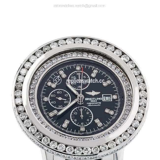 Breitling Black Navitimer World A24322 46mm Diamond Dial with 10.80 Ct Watch Breitling Black Navitimer World A24322 46mm Diamond Dial with 10.80 Ct Watch