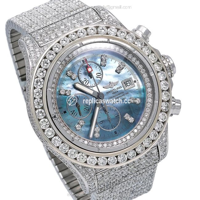 Breitling Blue Super Avenger A13370 48mm Diamond Dial with 24.85 Ct Watch Breitling Blue Super Avenger A13370 48mm Diamond Dial with 24.85 Ct Watch