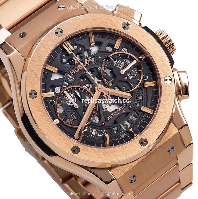 Hublot Black 18k Rose Gold Classic Fusion Aero King 525.ox 45mm Dial Watch Hublot Black 18k Rose Gold Classic Fusion Aero King 525.ox 45mm Dial Watch
