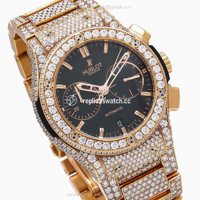 Hublot Rose Gold Classic Fusion Chronograph 520.ox.1180.ox 45mm Black Dial Watch Hublot Rose Gold Classic Fusion Chronograph 520.ox.1180.ox 45mm Black Dial Watch