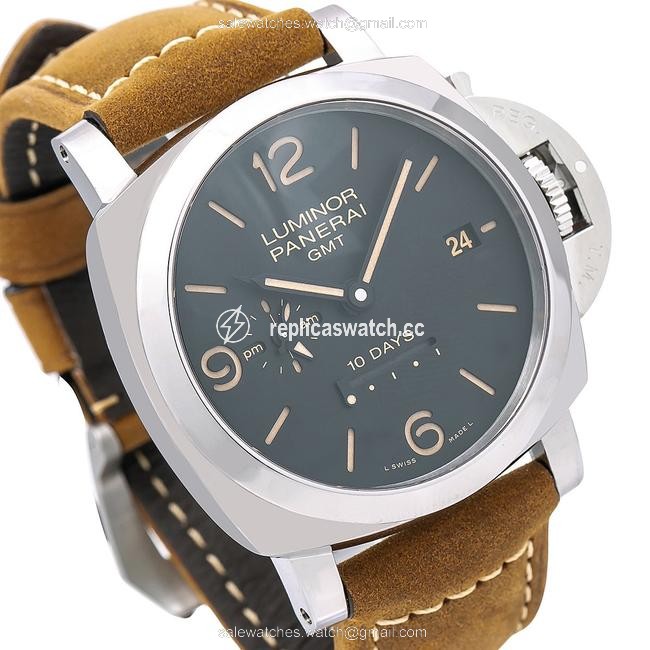 Panerai Black and Brown Luminor 1950 10 Days Gmt Pam00533 44mm Dial Watch Panerai Black and Brown Luminor 1950 10 Days Gmt Pam00533 44mm Dial Watch