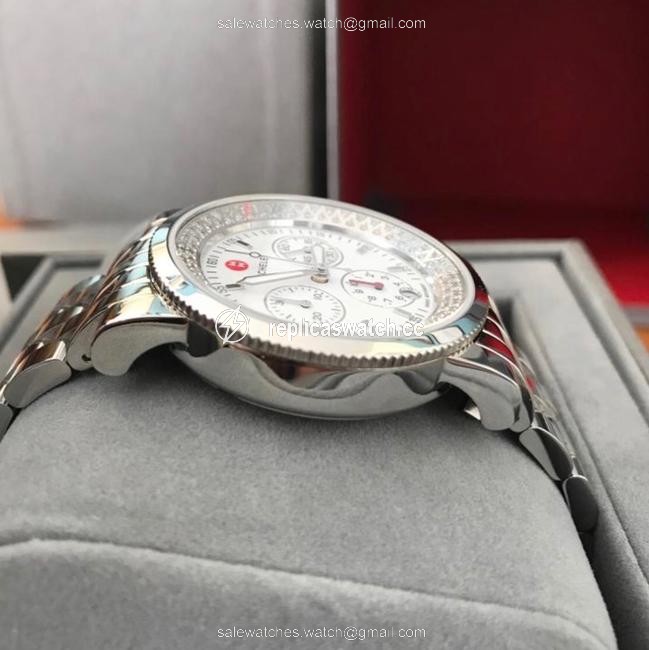 Michele Silver Diamond Sports Sail Watch Michele Silver Diamond Sports Sail Watch