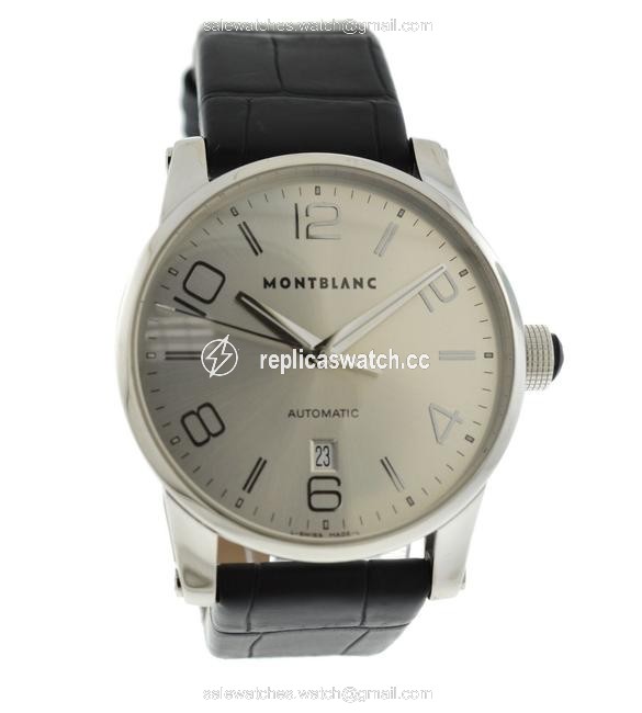 Montblanc Silver Timewalker 9675 Stainless Steel 42mm Watch Montblanc Silver Timewalker 9675 Stainless Steel 42mm Watch