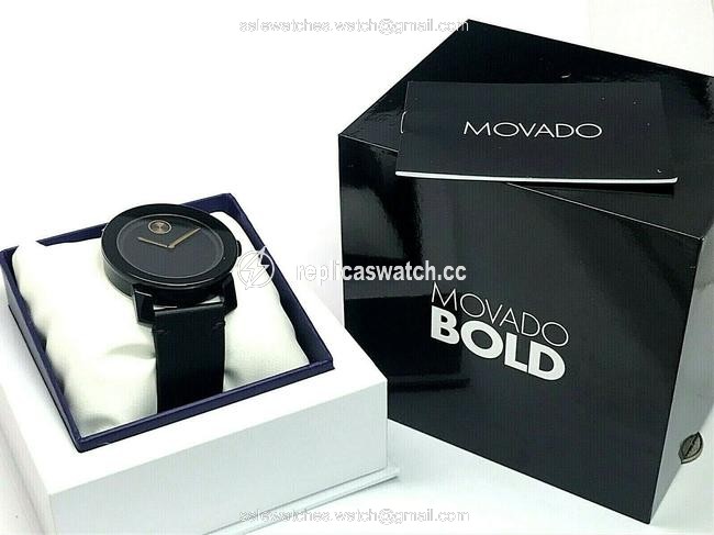 Movado Black Bold Dial Leather Band Swiss Mens 3600297 Watch Movado Black Bold Dial Leather Band Swiss Mens 3600297 Watch