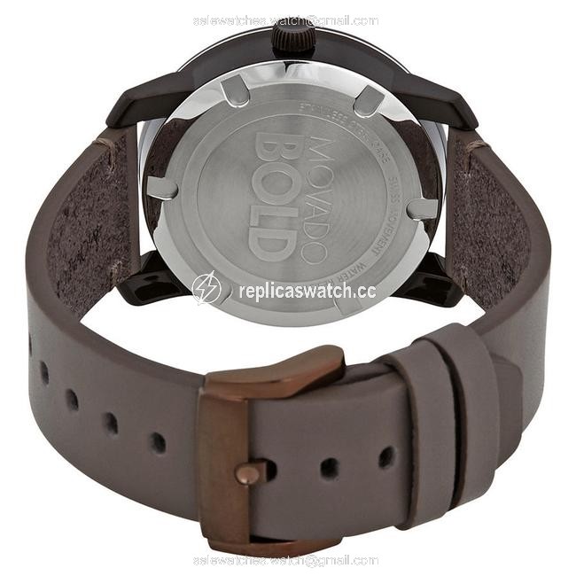 Movado Grey Brown Bold Sunray Dial Leather Mens Watch Movado Grey Brown Bold Sunray Dial Leather Mens Watch