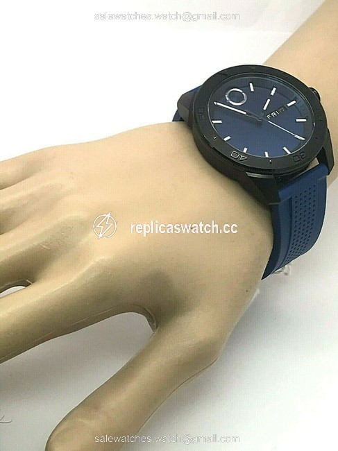 Movado Black & Blue Bold Mens Dial Day Date Swiss Quartz Silicone Band Watch Movado Black & Blue Bold Mens Dial Day Date Swiss Quartz Silicone Band Watch