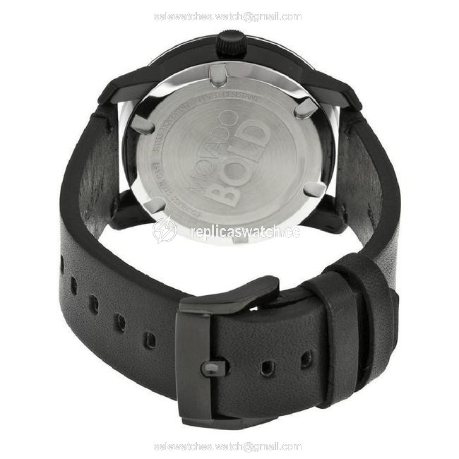 Movado Black Bold Quartz Dial & Leather Mens Watch Movado Black Bold Quartz Dial & Leather Mens Watch