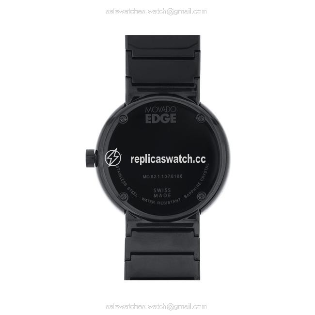 Movado Concave Sandblasted Black Aluminum Black Edge Dot Apear Stainless Steel Quartz Round Mens Watch Movado Concave Sandblasted Black Aluminum Black Edge Dot Apear Stainless Steel Quartz Round Mens Watch