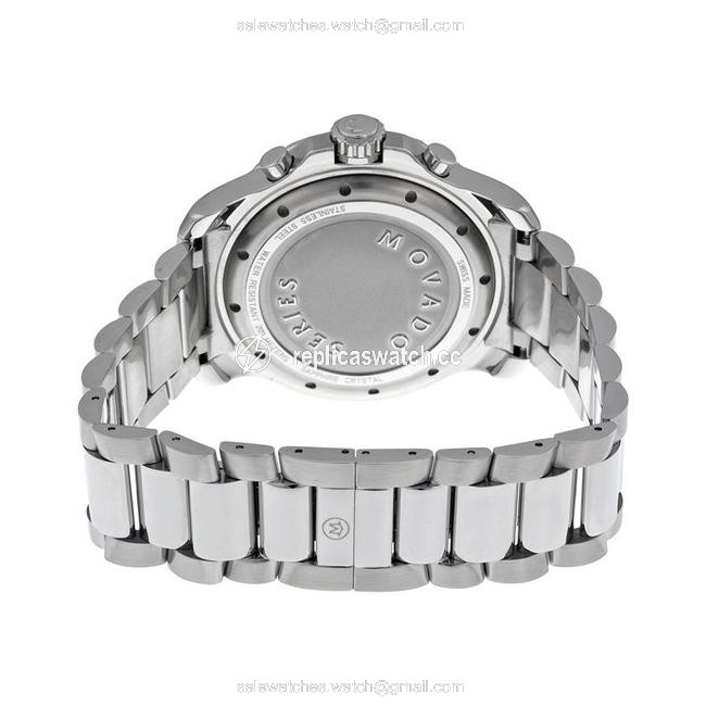 Movado Black Silver-tone Series 800 Dial Chronograph Mens Watch Movado Black Silver-tone Series 800 Dial Chronograph Mens Watch