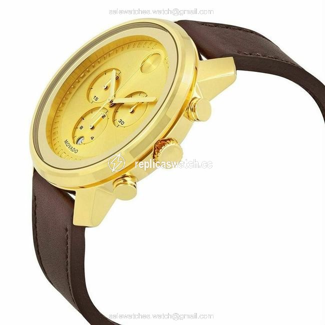 Movado Gold/Brown Mens Chronograph 3600409 Watch Movado Gold/Brown Mens Chronograph 3600409 Watch